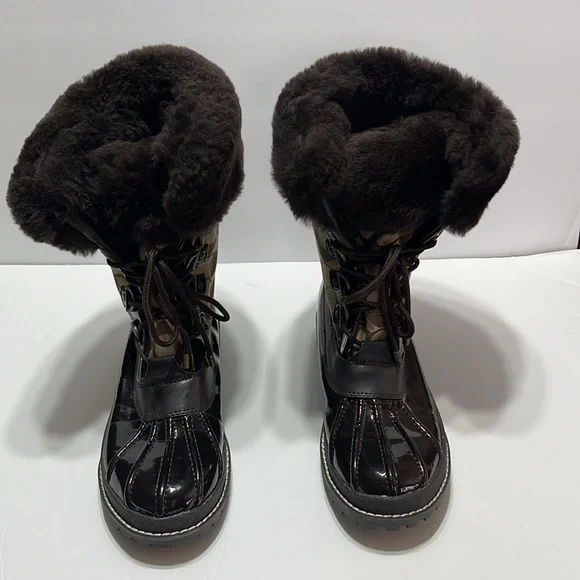 Coach Winter Snow Rain Boots “Lenora” Size 8.5B - Picture 2 of 7